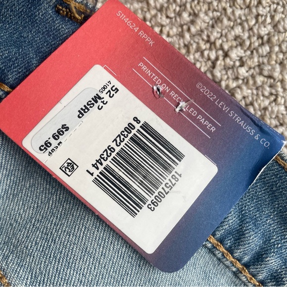 NWT Levi's 541 Athletic Taper Fit Mens 52x32 Big & Tall Stretch Jeans Med Blue - Picture 7 of 8